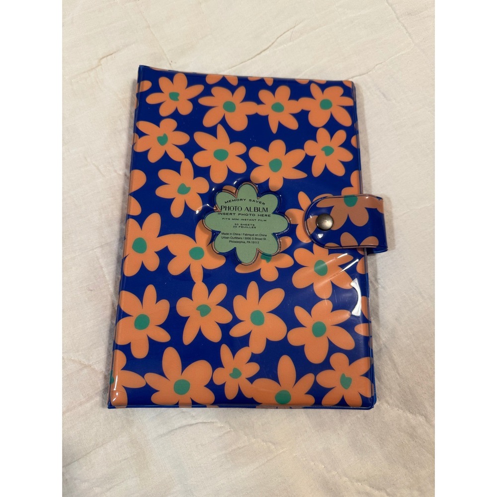 Urban Outfitters Blue Orange Floral Memory Saver Mini Instant Film Photo Album